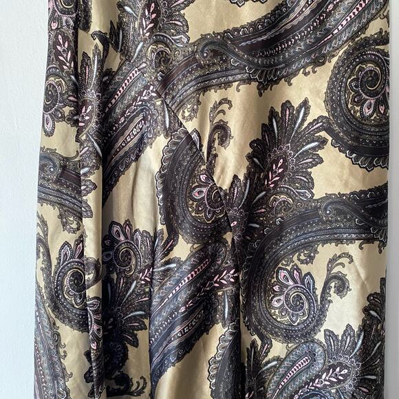Paisley 90s Y2K‎ Maxi Flare Skirt SZ M Silky Boho Goth Whimsy Cottagecore - Picture 4 of 4